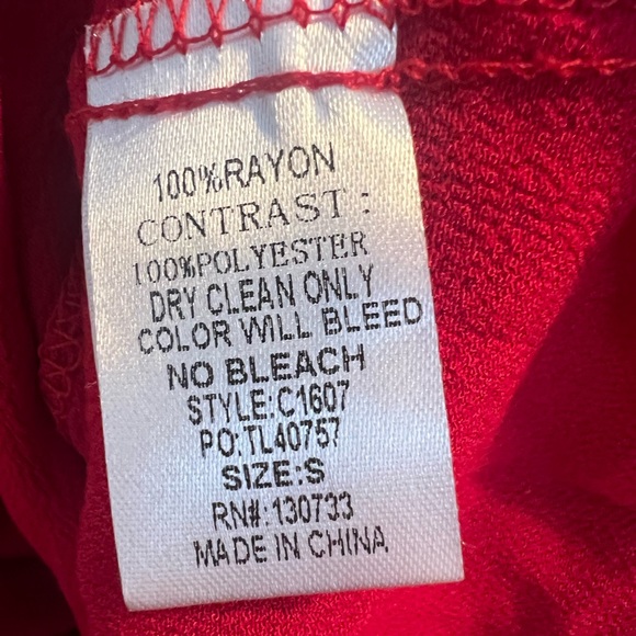 Umgee Women Velvet Shift Mini Dress Red Small Size Embroidered Party Christmas - Picture 11 of 11